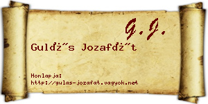 Gulás Jozafát névjegykártya